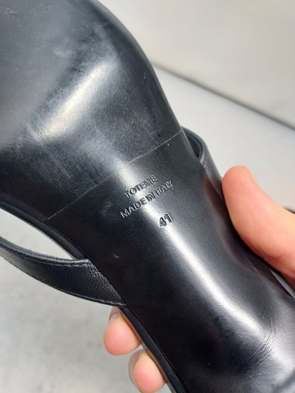 Toteme Black Leather Kitten Heel Flip Flop Sandals EU 41 - Picture 6 of 10